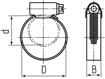 Хомут червячный PL-9(8-12)W1 FortisfIex даташит схема