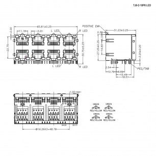 TJ9-2-10P8-04 LED разъем RUICHI даташит схема