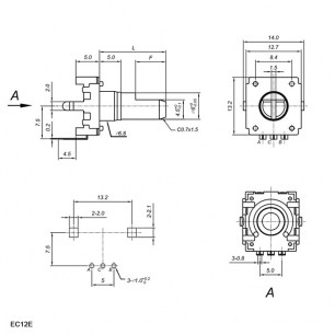 EC12E 24 20mm энкодер RUICHI даташит схема