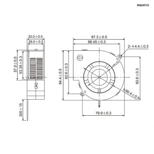 RQU9733MS 24VDC вентиляторы-улитка dc RUICHI даташит схема