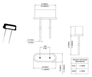 HC49S-11.0592MHZ-20PF STRONG кварцевые резонаторы STRONG даташит схема