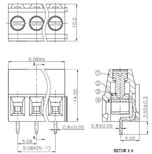 DG500-5.08-03P-14-00S(H) клеммники degson GAOSONG даташит схема