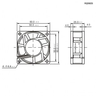 RQD 6025MS 5VDC вентилятор TIDAR даташит схема