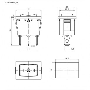KCD1-103-C6-R/3P on-off-on клавишный переключатель RUICHI даташит схема
