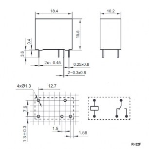 RH32F/024-ZS 3A реле электромагнитное RUICHI даташит схема