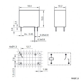 RH32F-G/005-HS реле электромагнитное RUICHI даташит схема