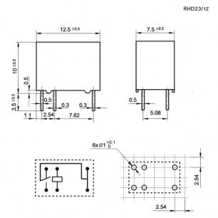 RHD23/012-1ZS 2A реле электромагнитное RUICHI даташит схема