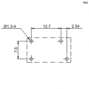 R835-1A-12VDC-C реле электромагнитное RUICHI схема фото