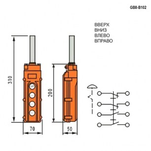 GB8-B102 кнопочный пост RUICHI даташит схема