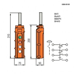 GB8-B105 кнопочный пост RUICHI даташит схема