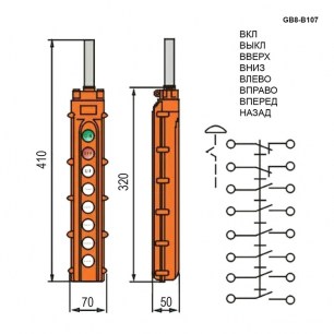 GB8-B107 кнопочный пост RUICHI даташит схема