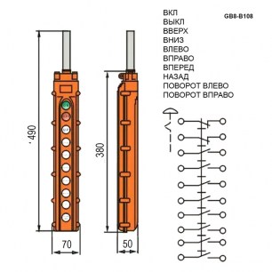 GB8-B108 кнопочный пост RUICHI даташит схема