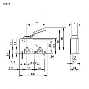 KW3-02 микропереключатель RUICHI даташит схема