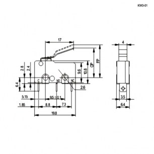 KW3-01 микропереключатель RUICHI даташит схема