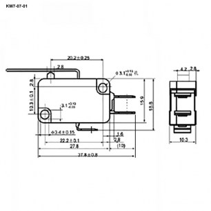 KW7-07-01 микропереключатель RUICHI даташит схема