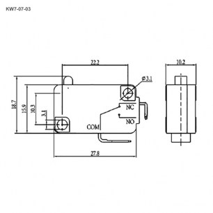 KW7-07-03 микропереключатель RUICHI даташит схема