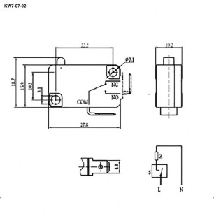 KW7-07-02 микропереключатель RUICHI даташит схема