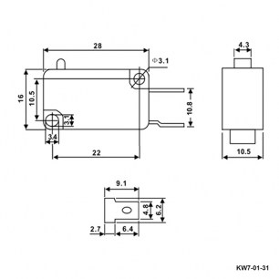 KW7-01-31 микропереключатель RUICHI даташит схема