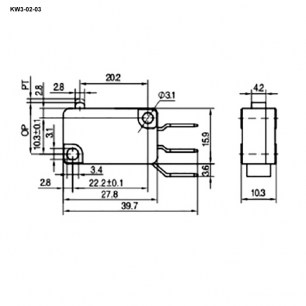 KW3-02-03 микропереключатель RUICHI даташит схема