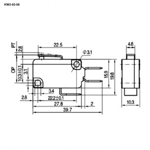 KW3-02-05 микропереключатель RUICHI даташит схема