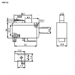 KW7-22 микропереключатель RUICHI даташит схема