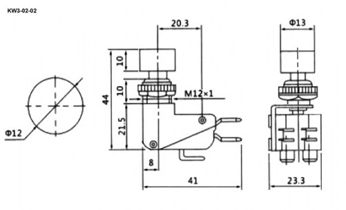 KW3-02-02 микропереключатель RUICHI даташит схема