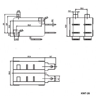 KW7-26 микропереключатель RUICHI даташит схема