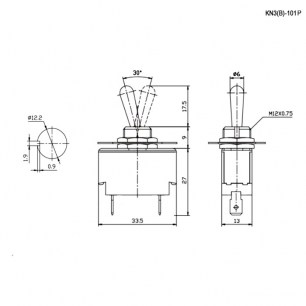 KN3(B)-101P on-off тумблер RUICHI даташит схема