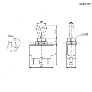 KN3(B)-102P on-on тумблер RUICHI даташит схема