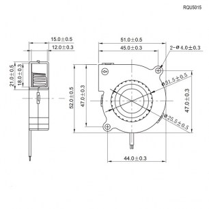 RQU5015MS 5VDC вентилятор улитка RUICHI даташит схема