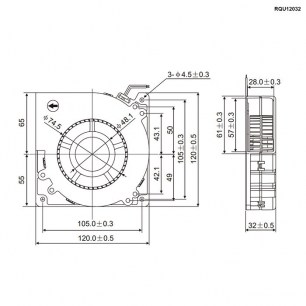 RQU12032MS 5VDC вентиляторы-улитка dc RUICHI даташит схема