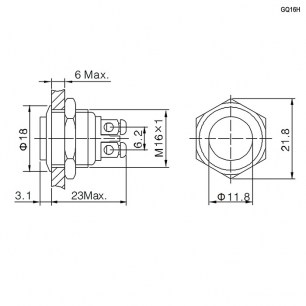 GQ16H-10/N off-(on) антивандальная кнопка RUICHI даташит схема