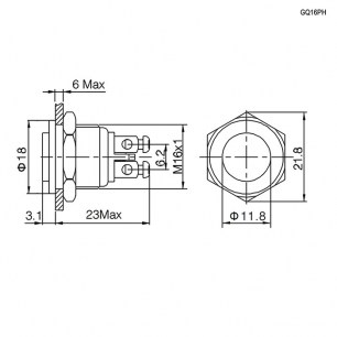 GQ16PH-10/N off-(on) антивандальная кнопка RUICHI даташит схема