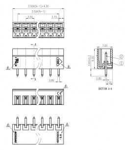 15EDGVC-3.5-12P-14-00A(H) клеммники degson DEGSON даташит схема