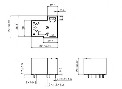 NT90-N-B-E-DC12V-C-B-0.9 реле электромагнитное FORWARD даташит схема