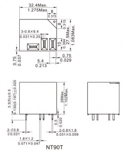 NT90T-N-B-S-DC12V-C-B-0.6 реле электромагнитное FORWARD даташит схема