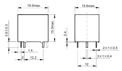 NT73-2-A-15-DC12V (JQC-3F) реле электромагнитное FORWARD даташит схема