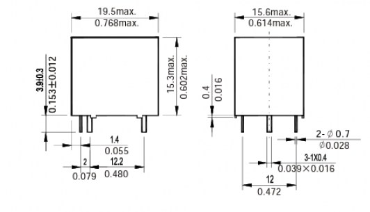 NT73-2-C-15-DC3V-0.36 реле электромагнитное FORWARD даташит схема