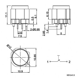 KS12-A1.5-BRN-5N-S кнопка RUICHI даташит схема