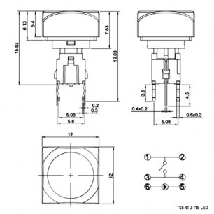 TS5-4TU-11S LED кнопка RUICHI даташит схема