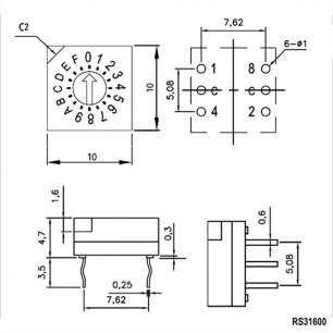 RS31600 dip переключатель RUICHI даташит схема