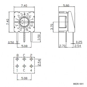 MSDR-16H1 dip переключатель RUICHI даташит схема