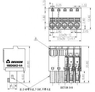 15EDGKD-3.5-05P-14-00A(H) клеммники degson DEGSON даташит схема