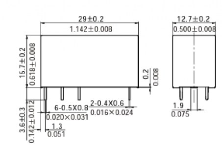 NT75-A-S-16-DC12V-0.41-5.0 реле электромагнитное FORWARD даташит схема