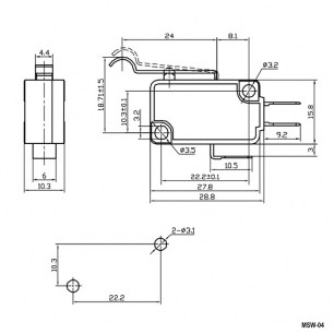 MSW-04 ON-ON микропереключатель RUICHI даташит схема