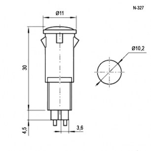 N-327-G лампочки неоновые в корпусе RUICHI даташит схема