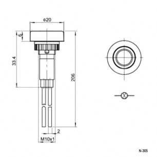 N-305-R лампочки неоновые в корпусе RUICHI даташит схема