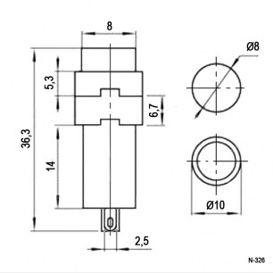 N-326-G лампочки неоновые в корпусе RUICHI даташит схема