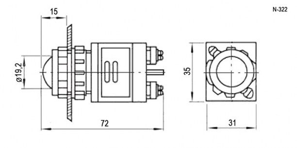 N-322-R лампочки неоновые в корпусе RUICHI даташит схема