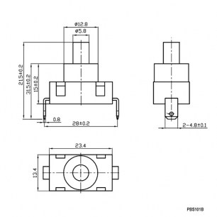 PBS101B переключатель кнопочный RUICHI даташит схема